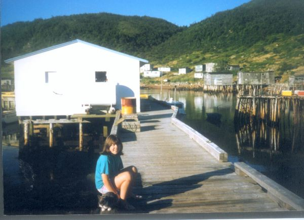 617: Red Island. Heidi Mulrooney on the government wharf. (1995) [courtesy of Pius Mulrooney]  - Heidi daughter of Pius Mulrooney &amp;amp; Maxine Best